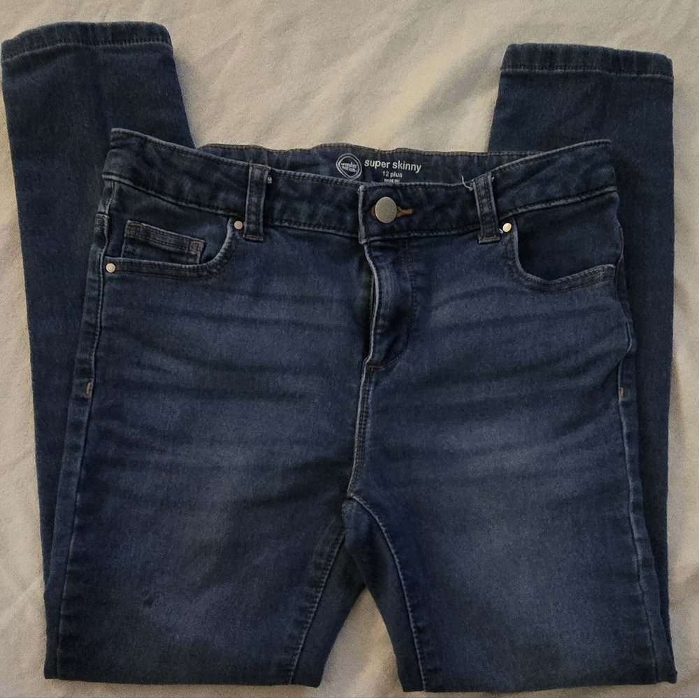 Girls Wonder Nation Blue Skinny Jeans. Size 12 Plus